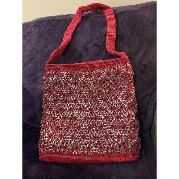 Unique One Of A Kind Hand Crocheted Bottle Cap Shoulder Bag - Picture 1 of 5